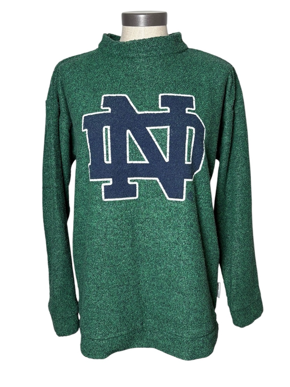 Woolly Threads Notre Dame Fighting Irish Green Textured Pullover Medium